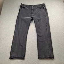 Levis 501 Jeans Men 40x30 Black Denim Pants Straight Button Fly Bootcut Heritage