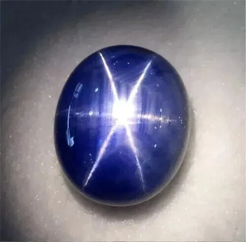 A+ Zafiro Estrella Azul Natural 25 Ct Cabujón Ovalado 6 Rayos Tilo Piedra Preciosa Suelta Foto 4 de 4