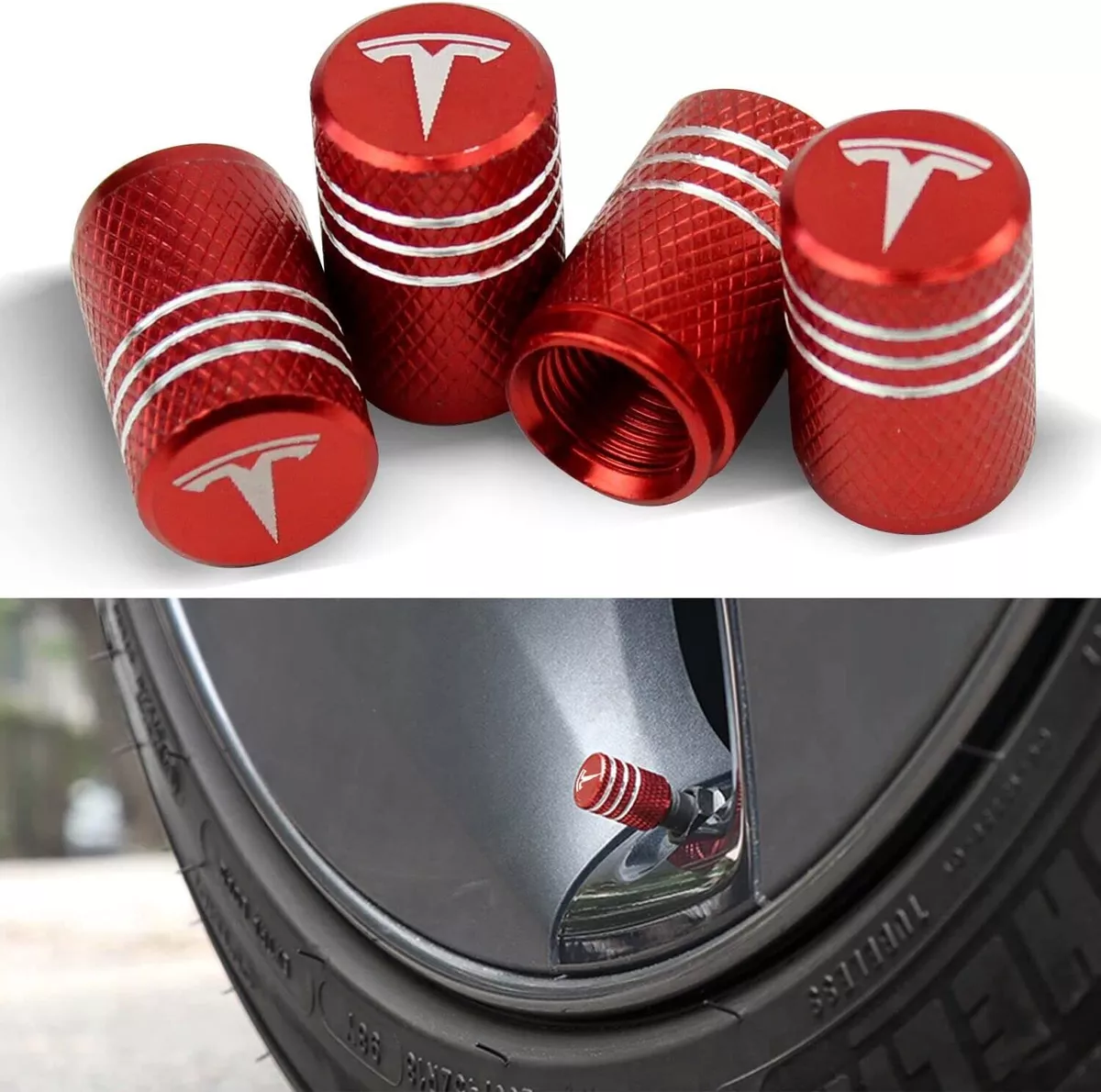 4pcs Car Tubeless Tyre Valve Stems Caps Aluminum Alloy Tire Air