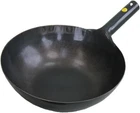 YAMADA Chinese Hammered Iron Wok 33cm 1.6mm thick