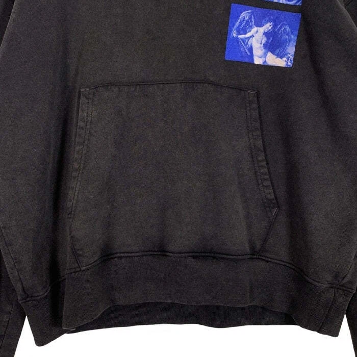 OFF WHITE 19AW HARDCORE COLAVAGGIO PULLOVER FELPA CON CAPPUCCIO NERO Sbiadito