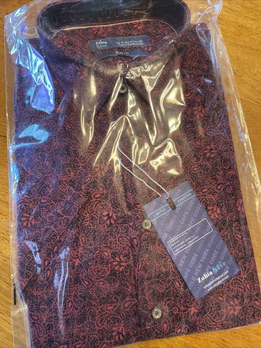 Men’s Sporty Collared Short Sleeve Button Up Men’s Shirt Medium Slim Fit NWT - Picture 7 of 7