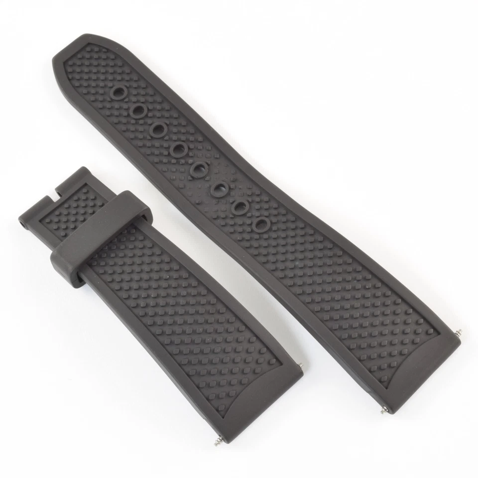 Correa de reloj Calibre de Cartier 42 mm para hombre de goma negra 24 mm-20 mm de ancho 3389, 3729 Foto 2 de 4