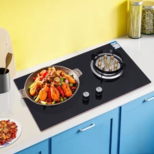 Kitchen Natural Gas Cooker Gas Cooktop Stove Top 2 Burners Built-in NG Gas Stove