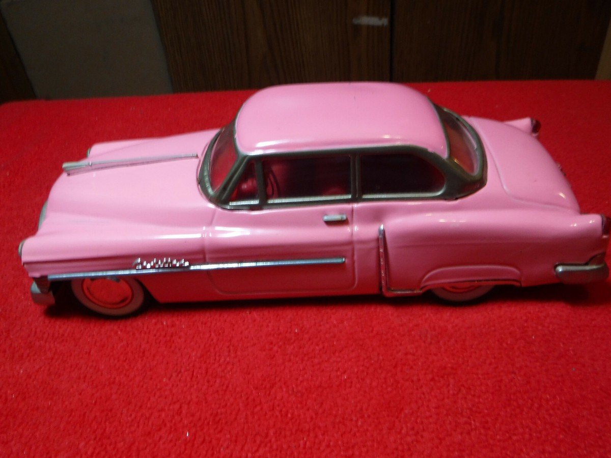 Vintage Auto Deluxe 1950 Pink Cadillac Sedan Tin Friction