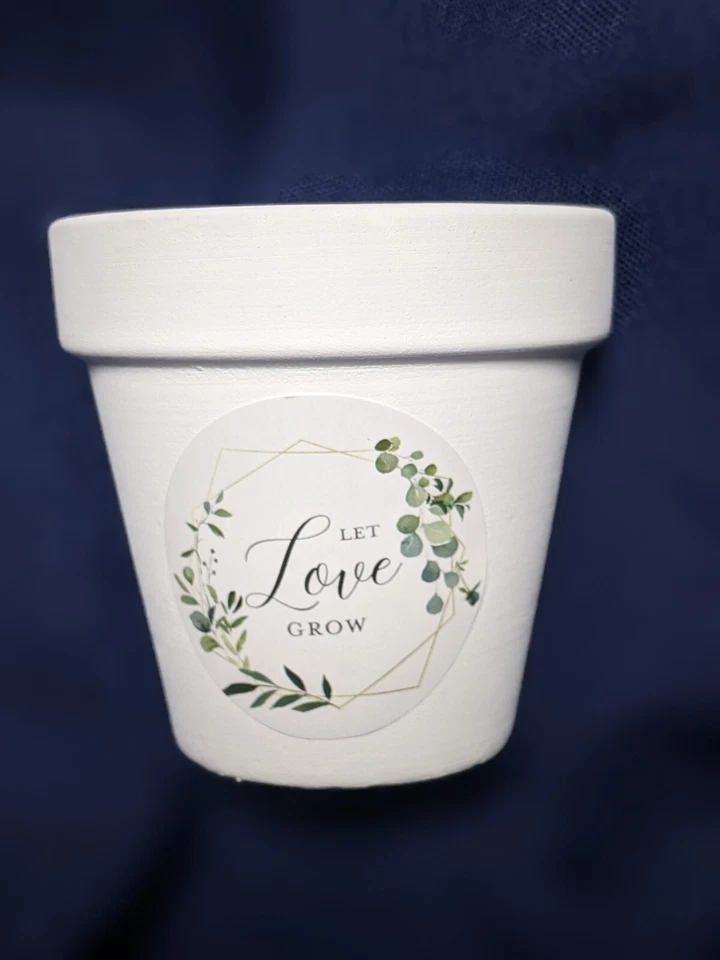 White terracotta pot 2.5" Wedding or party favors, plain white or decorated. - Image 4 of 4