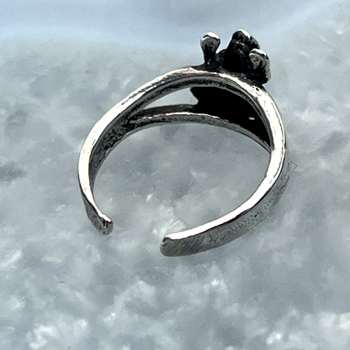 Frog Toad Toe Ring 925 Sterling Silver Small Size Fits Ring Size 2 - Picture 3 of 7