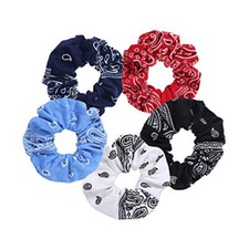 5PCS Elastic Hair Band Set Scrunchies Rubber Bandana For Women Girls Headwear