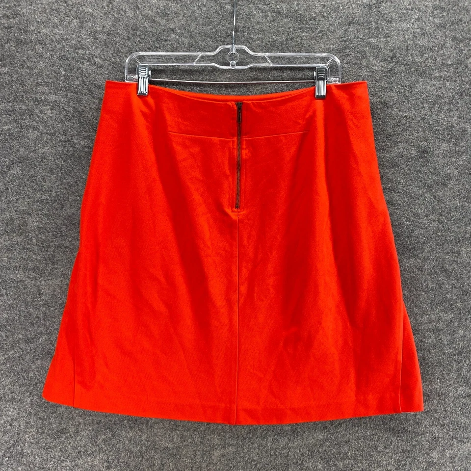 Cabi Skirt Women 10 Red A-Line Midi Mid Rise Zipper Rayon Flat Front Casual - Image 2 of 4
