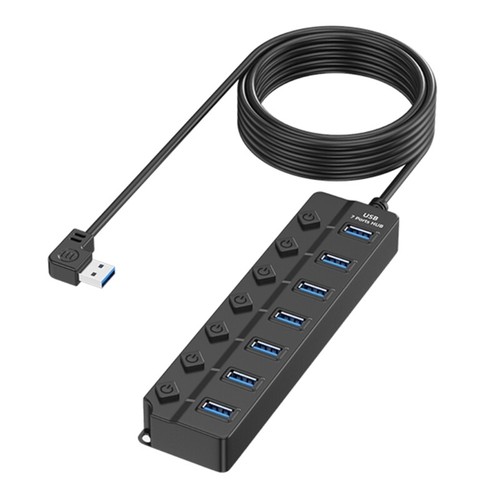 Highly Speed 7Port USB 2.0 Hub with Independent Switches for PC Laptop - Photo 22/24
