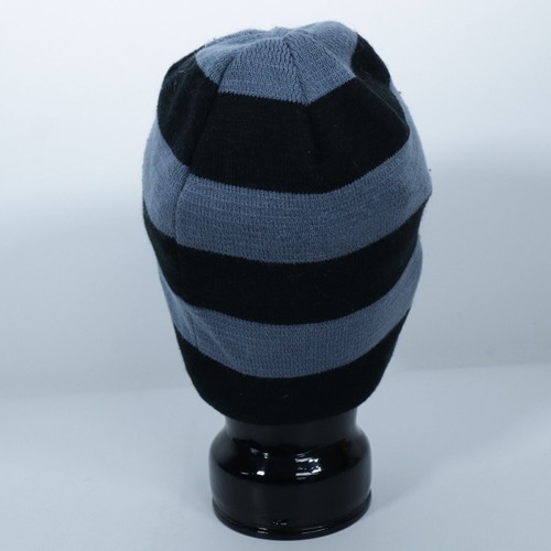 Burton Black Grey Striped Beanie Hat Cap - Picture 3 of 4