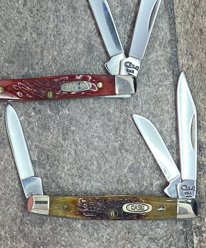 Case XX 6333 SS POCKET KNIFE LOT OF 3- Red, Autumn, Black Bone-unsharpened-1990s - Image 4 of 4