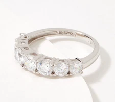 Diamonique Sterling Silver Round-Cut Graduated Band Ring, Size 7