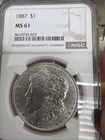 1887 morgan silver dollar $1 NGC Ms61