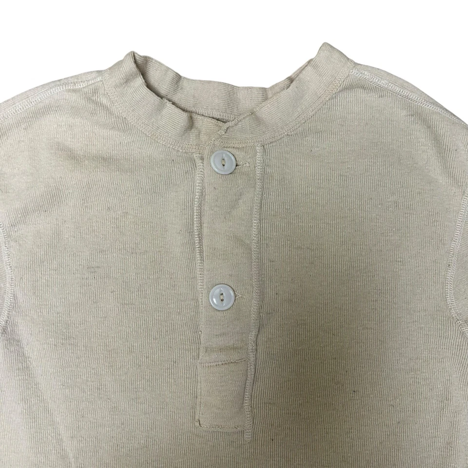True Vtg 50s Army Henley Long Sleeve Shirt Small S Cotton Wool Blend M-50 USA - Image 2 of 4