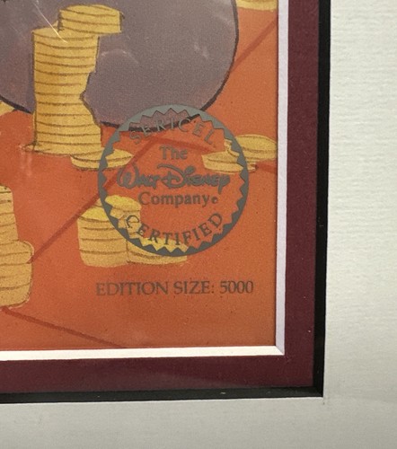 Scrooge McDuck Money in the Bank SeriCel COA Walt Disney In Frame 1998 - Picture 3 of 11
