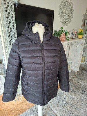 Tolle Übergangsjacke Jacke wattiert mit Kapuze schwarz Gr. 46 NEU