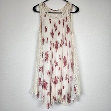 Free People Pleated Floral Mini Small Dress