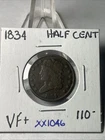 1834 Half Cent — photo from another recent sale