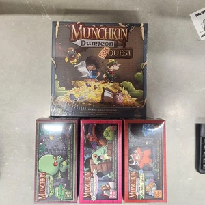 Munchkin Dungeon 4 Expansion bundle sealed NIB Side Quest, Cthulhu, Board Silly+