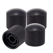4Pcs Black Metal Guitar Control Knob Volume Tone Control Dome Knobs Guitar Bass