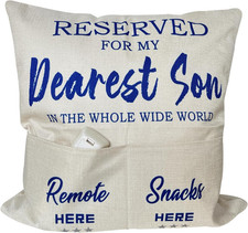 Son Gifts from Mom Dad, Two-Pocket Throw Pillow Covers 18x18 Inch, Birthday Gift