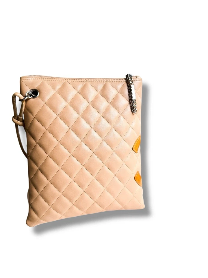 Bolso Mensajero Chanel Ligne Cambon - Beige Acolchado Piel de Cordero con Patente CC con Tarjeta Foto 2 de 4