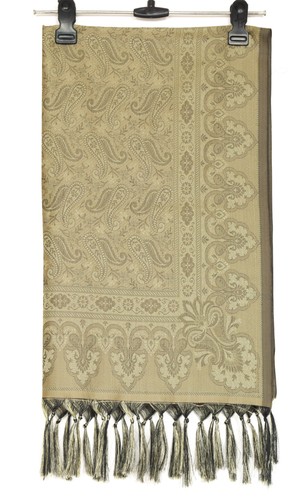 Sushila stola lunga vintage arte indiana tessuto seta Banarasi crema donna Dupatta - Foto 4 di 12