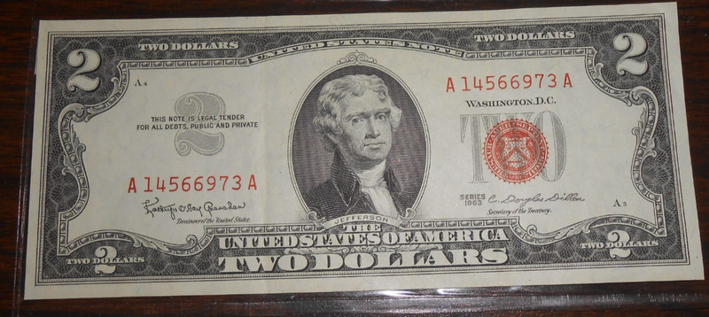 $2 RED SEAL NOTE- XF - 1953 - A 08992174 A