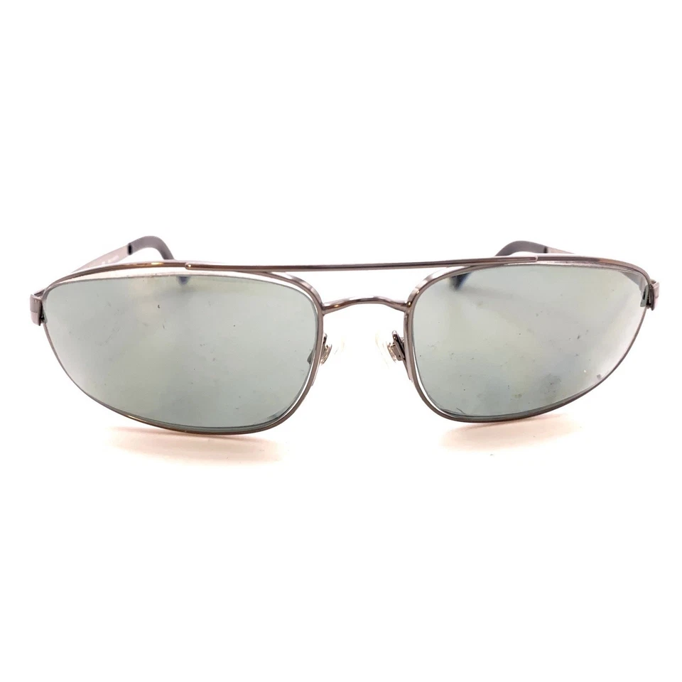 Gafas de sol envolventes rectangulares de metal plateado Revo 3014 080/K3 monturas 61-18 125 Italia Foto 2 de 4