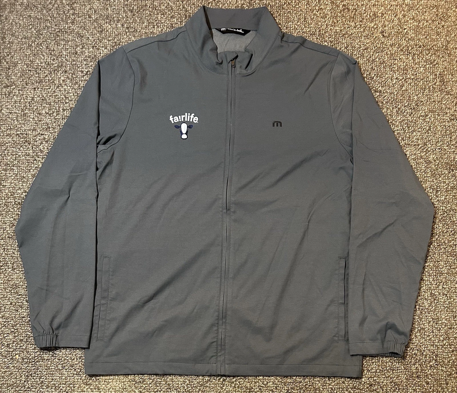 Travis Mathew Windbreaker Jacket Mens XL Grey Golf Lightweight Performance
