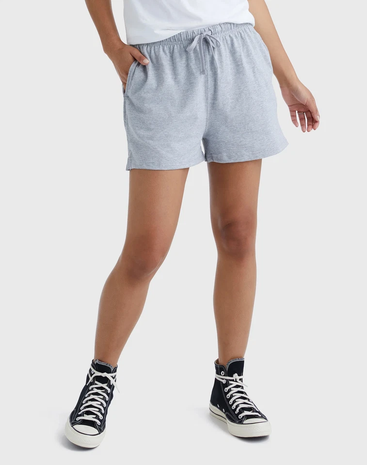 Hanes Jersey Shorts Women's Originals Cotton Pockets Drawcord Cotton 2.5 inseam