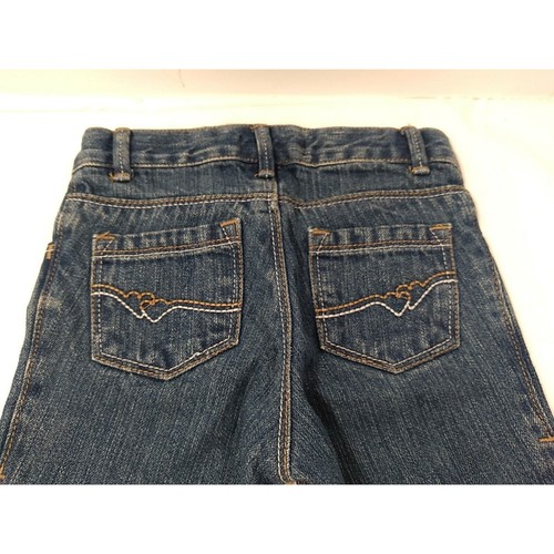 Girls Size 4 Pink Ruffled Bell Bottom Denim Jeans with Flowers Boho - Picture 7 of 9
