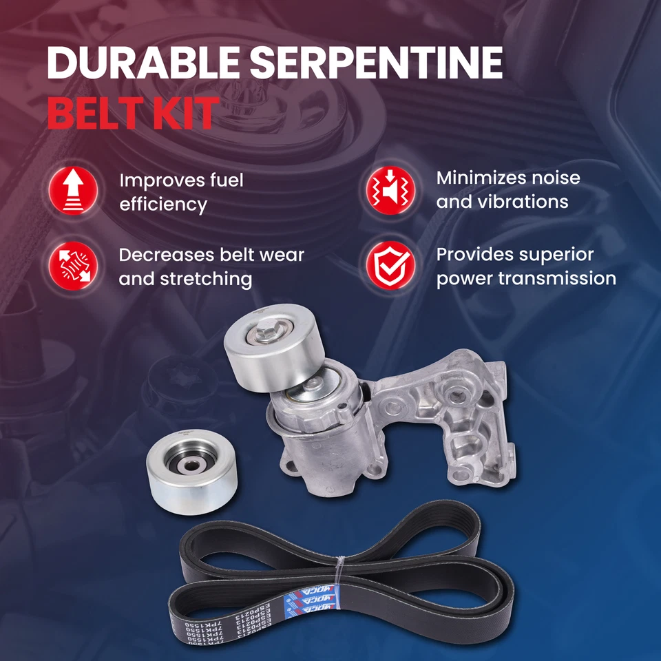 For Toyota Avalon Camry Highlander Lexus ES350 Serpentine Belt Component Kit  - Image 2 of 4