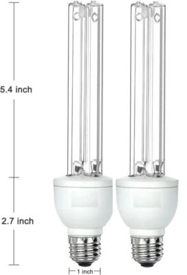 LSE LIGHTING 2 Pack UVC UV Light Bulb Lamp 25W E26/E27 Base