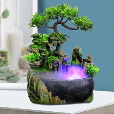 Zimmerbrunnen Groß Cascades mit LED Beleuchtung Springbrunnen Gartenbrunnen Deko