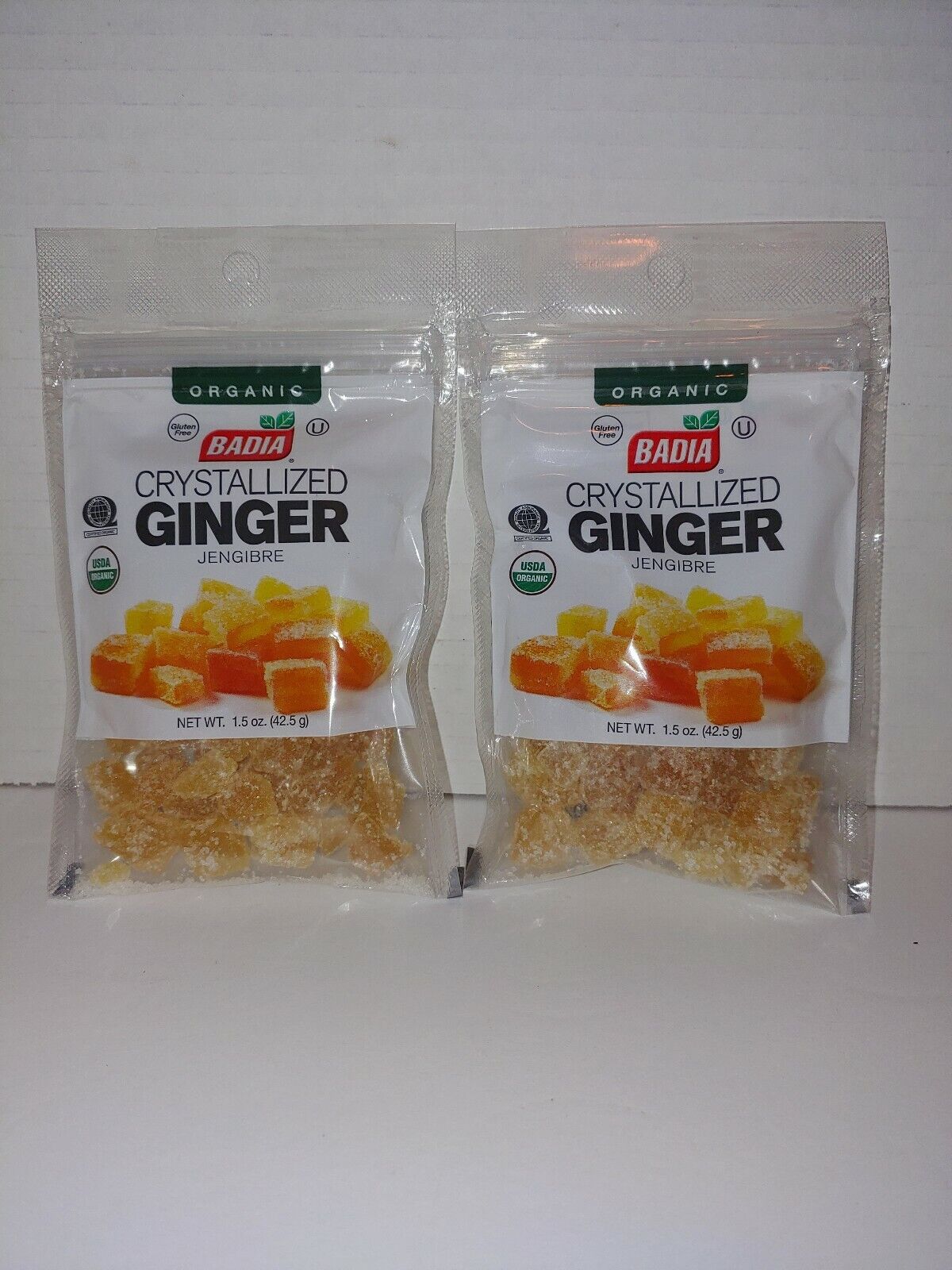 2 Bags Badia/Organic/Ginger/Crystallized/Candied/Cubes/Jengibre