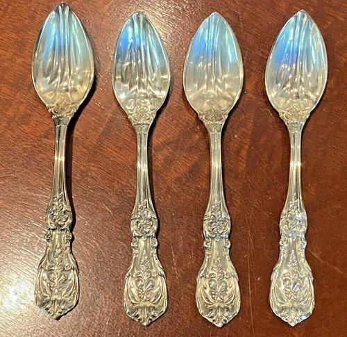 Reed & Barton Francis I Sterling Silver Set - 4 Grapefruit Melon Spoons (1st)