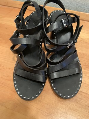 black sandals with silver studs