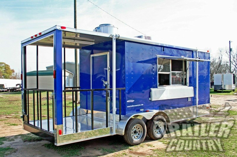 NEW 2026 7X20 Enclosed Mobile Kitchen Concession Food Vending BBQ Porch Trailer