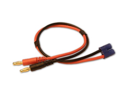 Racers Edge 1622 Charge Adapter EC3 Device to Male 4mm Bullets-300mm Wire
