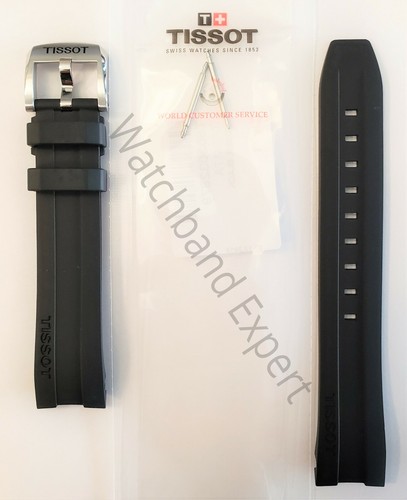 Original Tissot PRC-200 T055417A Black Rubber 19mm Watch Band Strap Bracelet - Picture 1 of 5