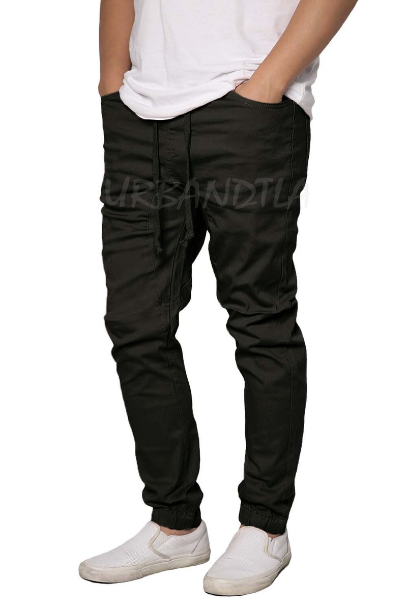 MEN'S TWILL DROP CROTCH JOGGER PANTS SIZE S-5XL VICTORIOUS MEN'S TWILL DROP CROTCH JOGGER PANTS SIZE S-5XL VICTORIOUS