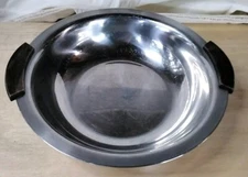 Vintage 1960s MCM Denmark bowl wood handles Stainless Steel serving deep bowl 