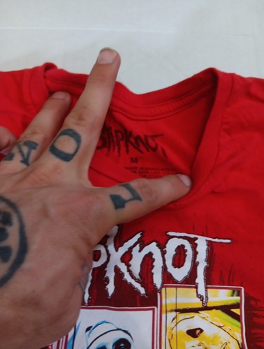 Slipknot Men Shirt MEDIUM Red Iowa Logo Spellout Rock Band Tee - Picture 3 of 4
