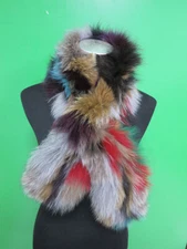 100% Real fox fur scarf / multicolor fur neck wrap / fur cape/shawl  100*14cm