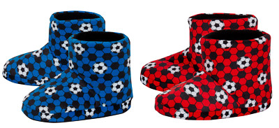 Kinder Fußball Hausschuhe Stiefel Jungen Mädchen Vlies gefütterte Hausschuhe Stiefel