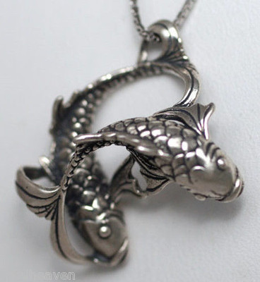 Solid Sterling Silver PISCES Astrology Zodiac Pendant Charm +18 ...