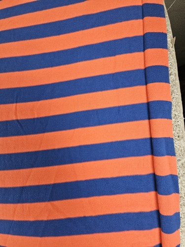 Vintage LRL Lauren Ralph Lauren Navy Orange/Red Stripe Throw Blanket 54 x 70 - Picture 4 of 5