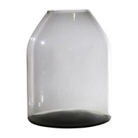 Inna-Glas Blumenvase Glas Helvia, Recycelt, Grau-Klar, 25 Cm, Ø 19 Cm